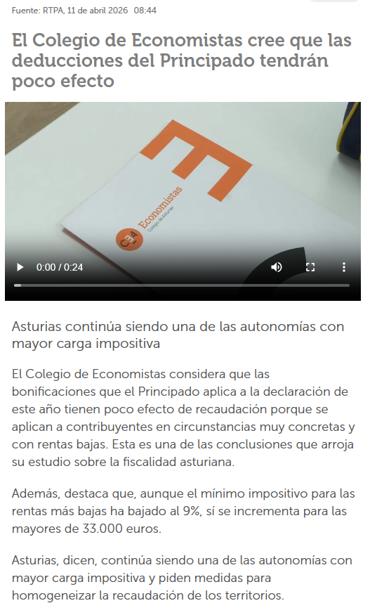 Panorama fiscalidad 2026. RTPA